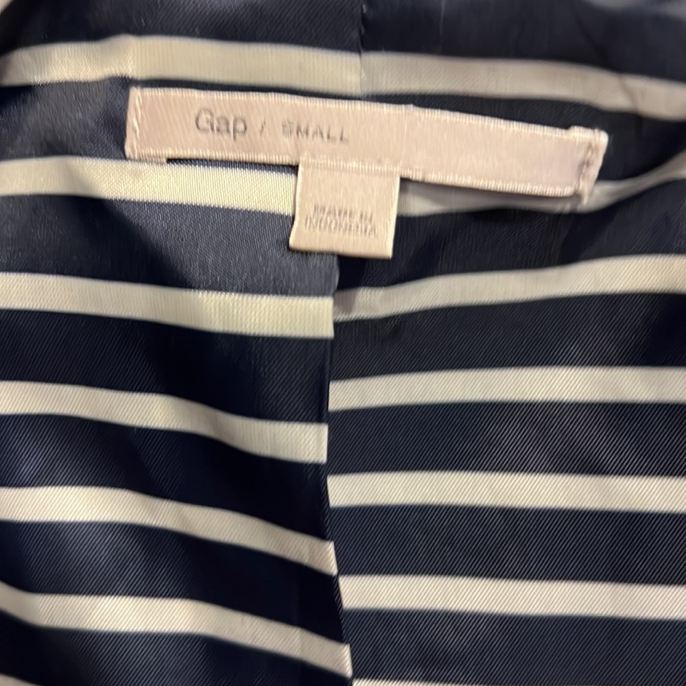 Gap Pea Duffel coat, Blue and white striped lining size small navy blue - Picture 10 of 11